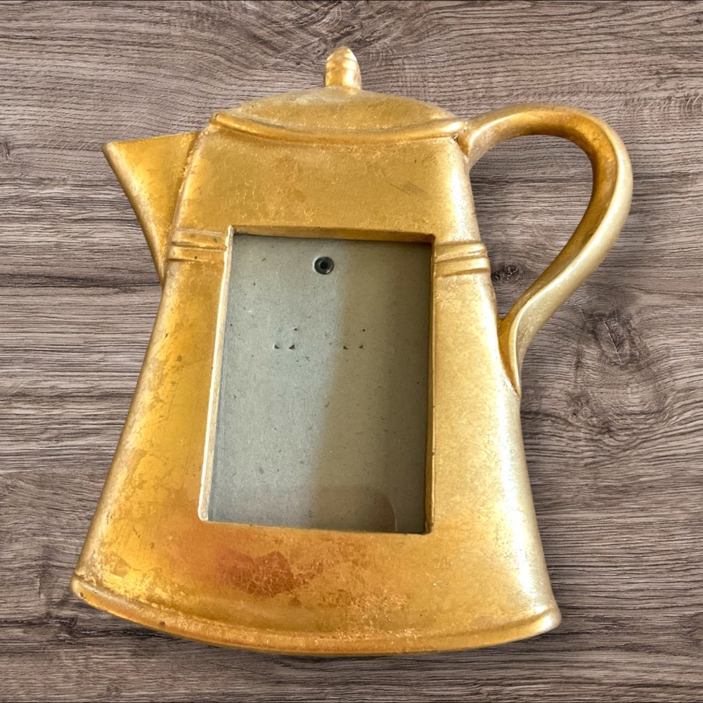 Antique Gold Coffee Pot or Teapot Picture Frame for 2.5”x3.5” Print